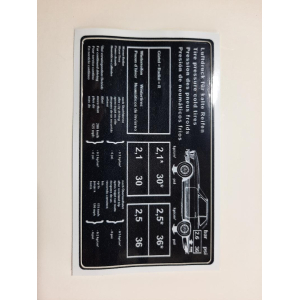 sticker Tire pressure